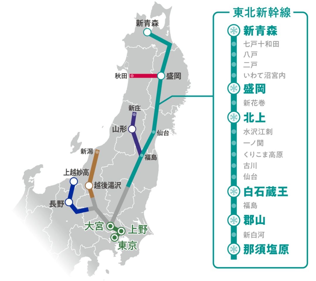 東北新幹線路線図